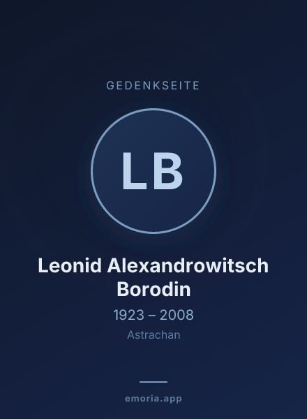 Gedenkportrait von Leonid Alexandrowitsch Borodin
