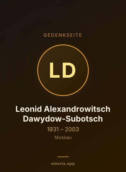 Gedenkportrait von Leonid Alexandrowitsch Dawydow-Subotsch