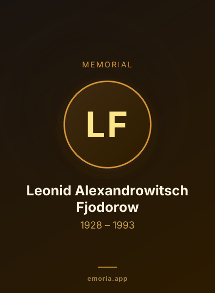 Memorial portrait of Leonid Alexandrowitsch Fjodorow