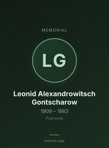 Memorial portrait of Leonid Alexandrowitsch Gontscharow