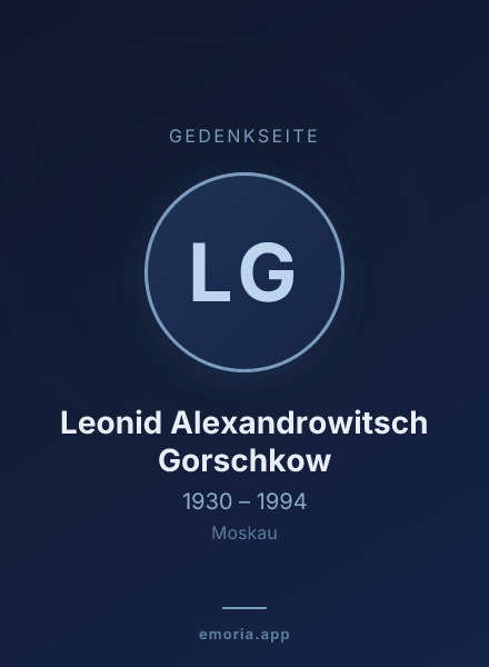 Gedenkportrait von Leonid Alexandrowitsch Gorschkow