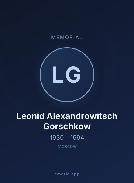 Memorial portrait of Leonid Alexandrowitsch Gorschkow