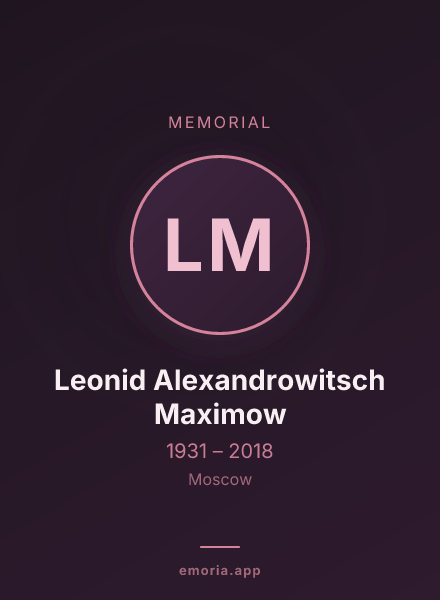 Memorial portrait of Leonid Alexandrowitsch Maximow