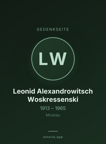 Gedenkportrait von Leonid Alexandrowitsch Woskressenski