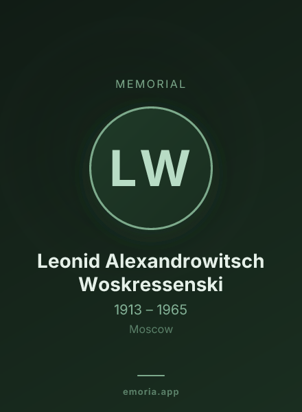 Memorial portrait of Leonid Alexandrowitsch Woskressenski