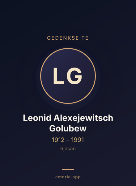 Gedenkportrait von Leonid Alexejewitsch Golubew