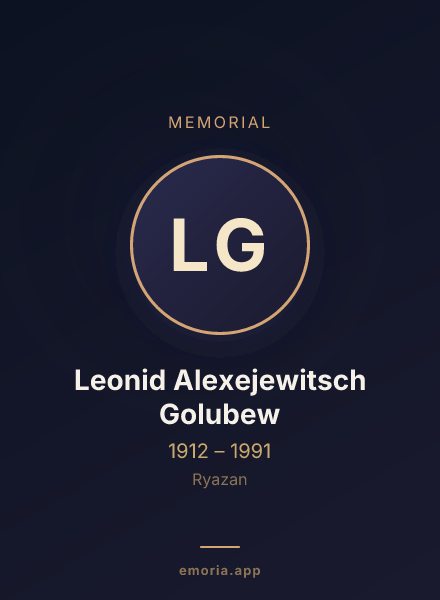 Memorial portrait of Leonid Alexejewitsch Golubew