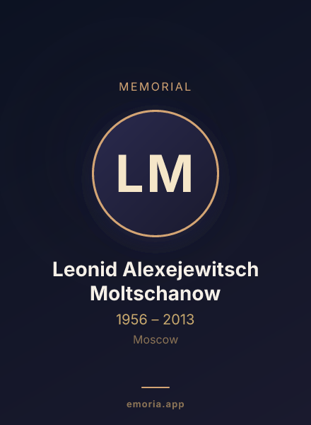 Memorial portrait of Leonid Alexejewitsch Moltschanow