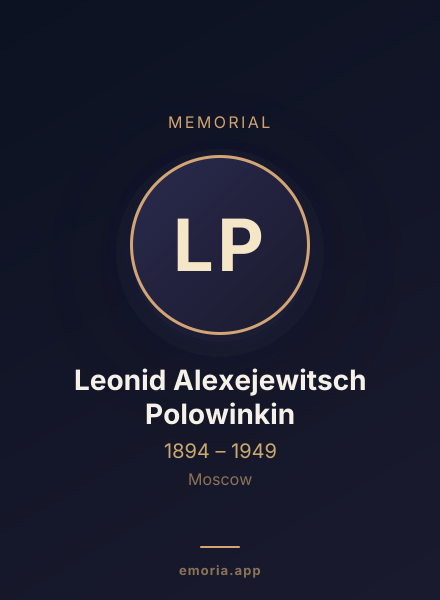 Memorial portrait of Leonid Alexejewitsch Polowinkin