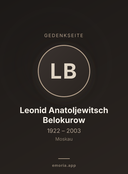 Gedenkportrait von Leonid Anatoljewitsch Belokurow