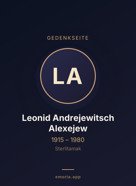 Gedenkportrait von Leonid Andrejewitsch Alexejew