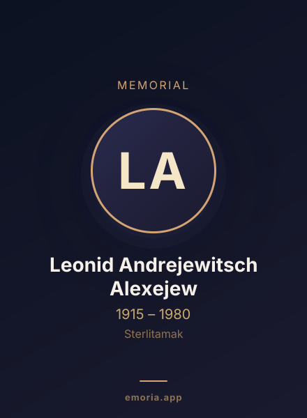 Memorial portrait of Leonid Andrejewitsch Alexejew
