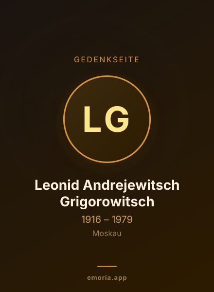 Gedenkportrait von Leonid Andrejewitsch Grigorowitsch