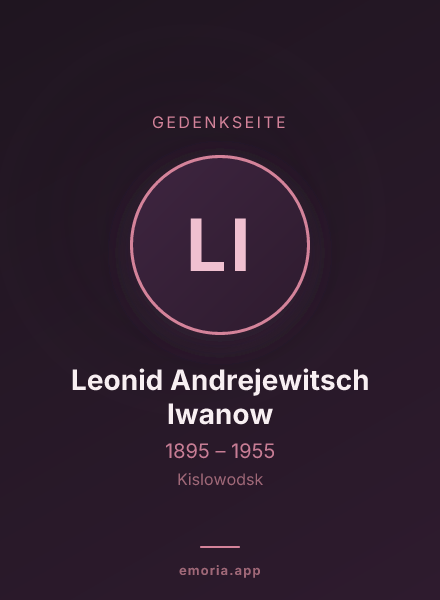 Gedenkportrait von Leonid Andrejewitsch Iwanow