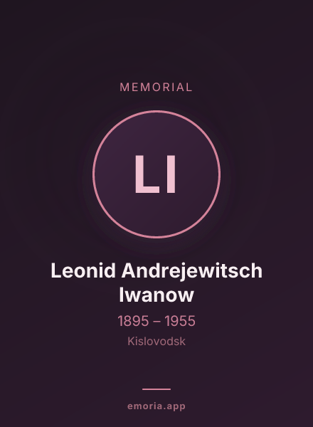 Memorial portrait of Leonid Andrejewitsch Iwanow
