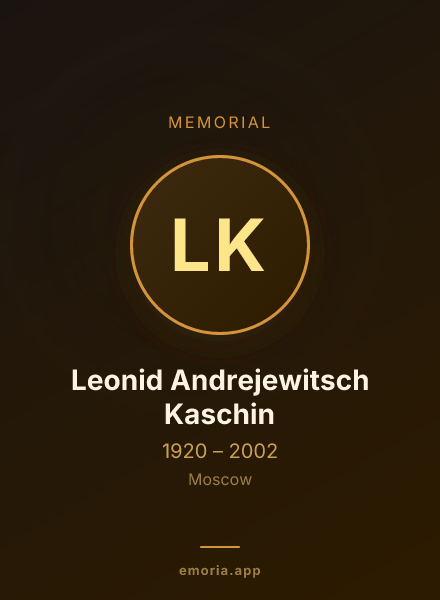 Memorial portrait of Leonid Andrejewitsch Kaschin