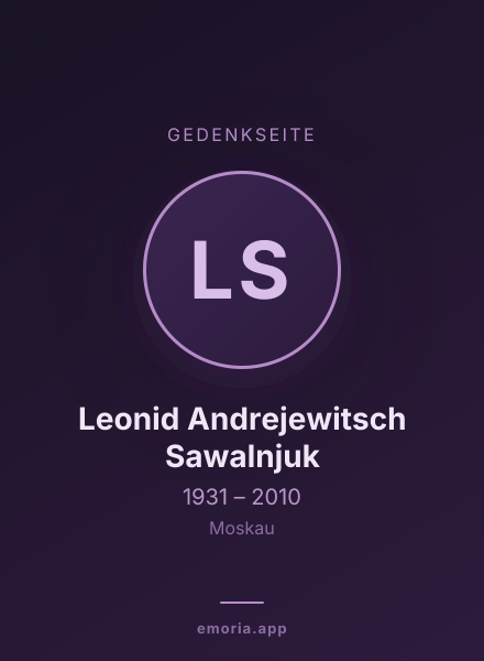 Gedenkportrait von Leonid Andrejewitsch Sawalnjuk