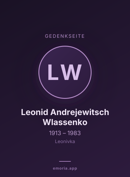 Gedenkportrait von Leonid Andrejewitsch Wlassenko