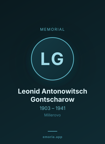 Memorial portrait of Leonid Antonowitsch Gontscharow