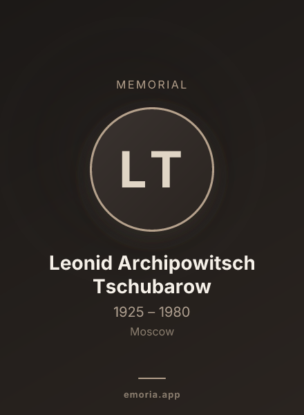 Memorial portrait of Leonid Archipowitsch Tschubarow
