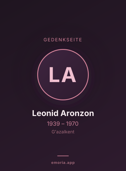 Gedenkportrait von Leonid Aronzon