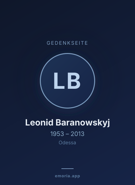 Gedenkportrait von Leonid Baranowskyj