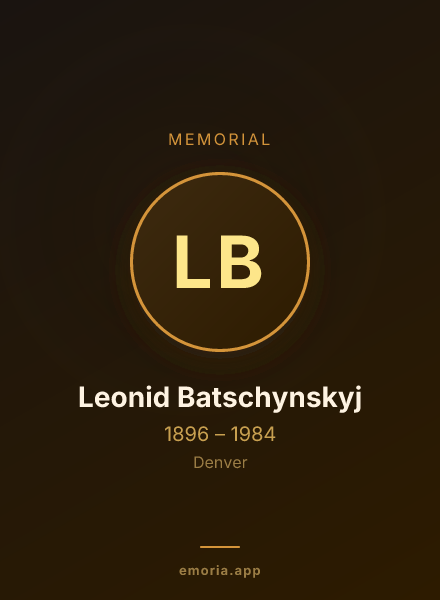 Memorial portrait of Leonid Batschynskyj