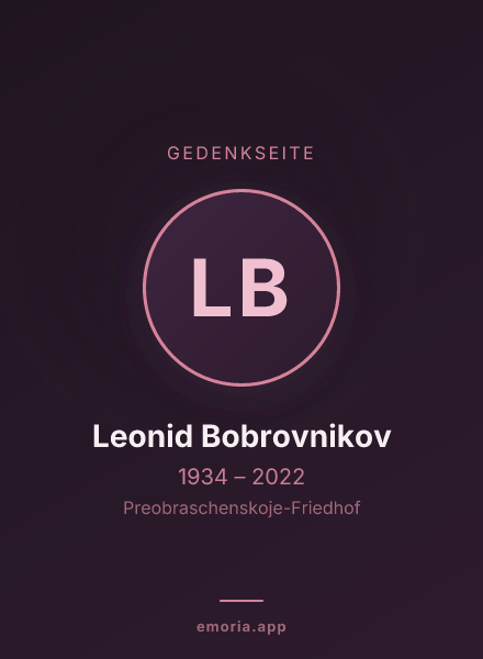 Gedenkportrait von Leonid Bobrovnikov