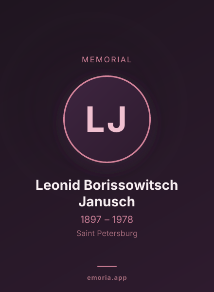 Memorial portrait of Leonid Borissowitsch Janusch