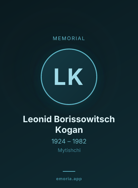 Memorial portrait of Leonid Borissowitsch Kogan