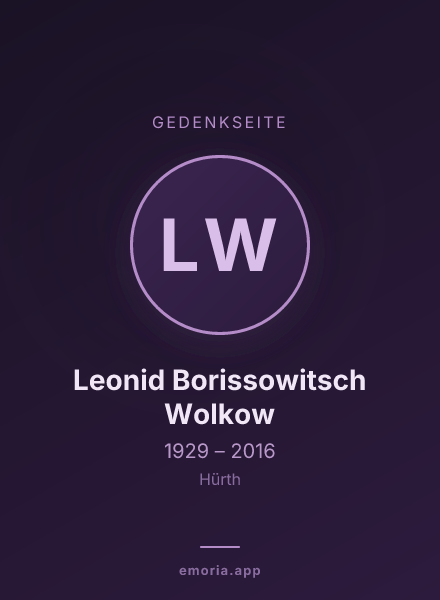 Gedenkportrait von Leonid Borissowitsch Wolkow