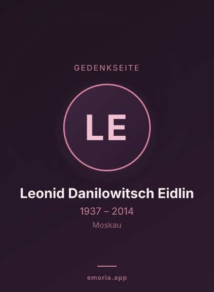 Gedenkportrait von Leonid Danilowitsch Eidlin