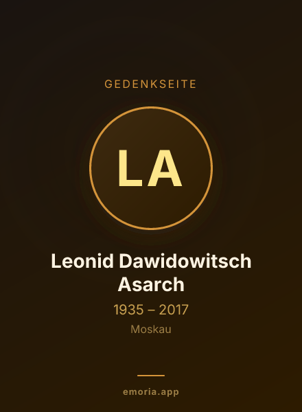 Gedenkportrait von Leonid Dawidowitsch Asarch