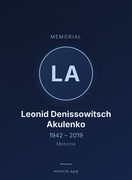 Memorial portrait of Leonid Denissowitsch Akulenko