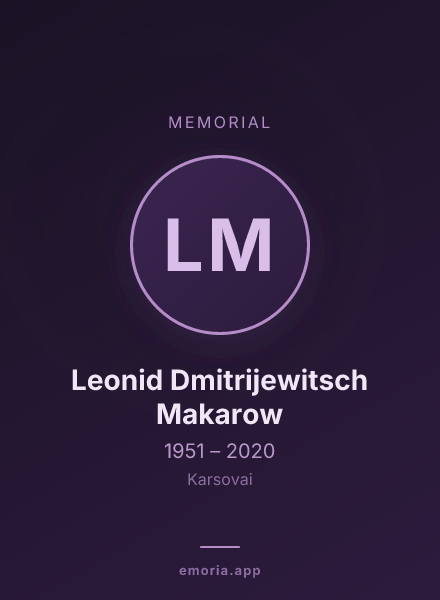 Memorial portrait of Leonid Dmitrijewitsch Makarow