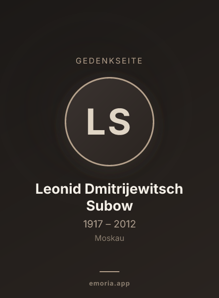Gedenkportrait von Leonid Dmitrijewitsch Subow