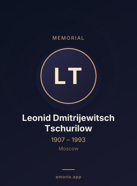 Memorial portrait of Leonid Dmitrijewitsch Tschurilow