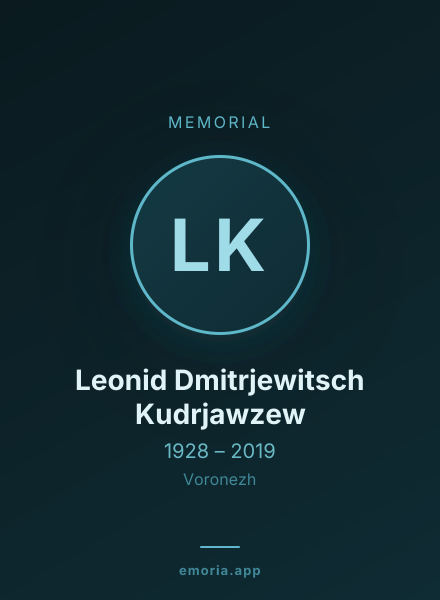 Memorial portrait of Leonid Dmitrjewitsch Kudrjawzew