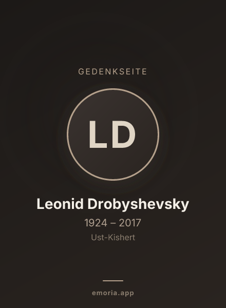 Gedenkportrait von Leonid Drobyshevsky
