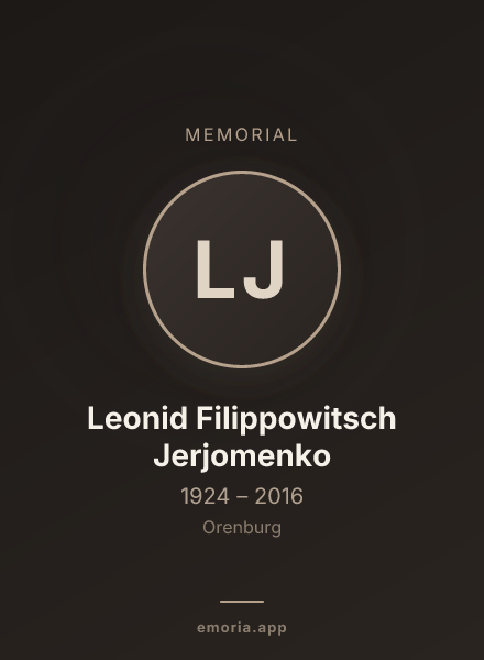 Memorial portrait of Leonid Filippowitsch Jerjomenko