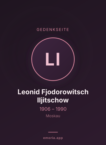 Gedenkportrait von Leonid Fjodorowitsch Iljitschow
