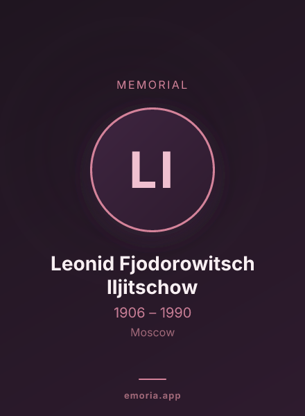 Memorial portrait of Leonid Fjodorowitsch Iljitschow
