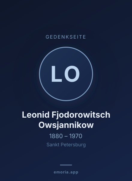 Gedenkportrait von Leonid Fjodorowitsch Owsjannikow