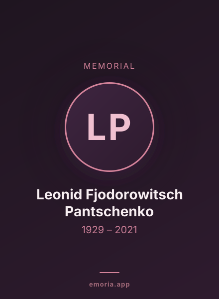 Memorial portrait of Leonid Fjodorowitsch Pantschenko