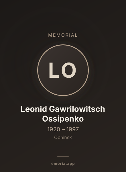 Memorial portrait of Leonid Gawrilowitsch Ossipenko