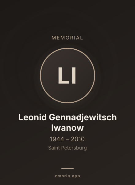 Memorial portrait of Leonid Gennadjewitsch Iwanow