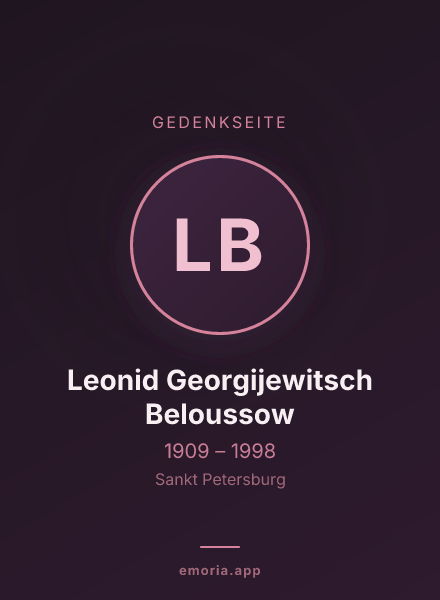 Gedenkportrait von Leonid Georgijewitsch Beloussow