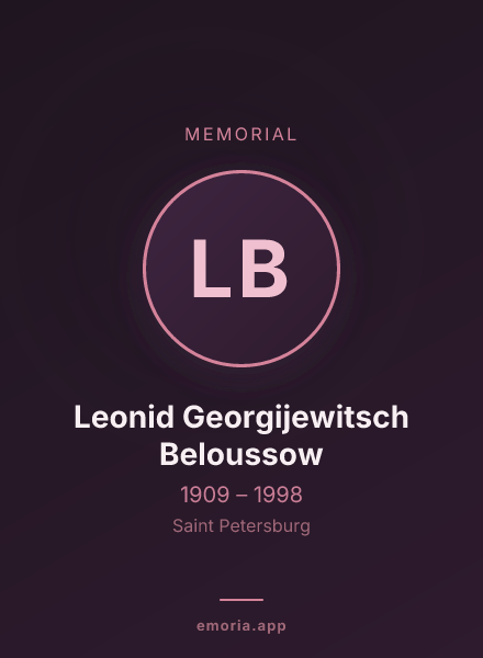 Memorial portrait of Leonid Georgijewitsch Beloussow