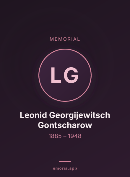 Memorial portrait of Leonid Georgijewitsch Gontscharow