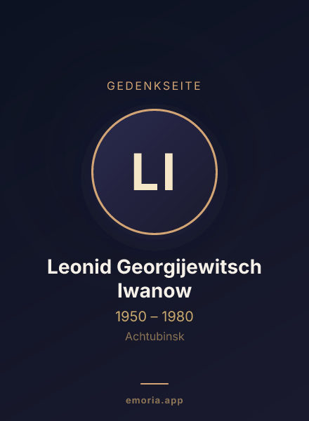 Gedenkportrait von Leonid Georgijewitsch Iwanow